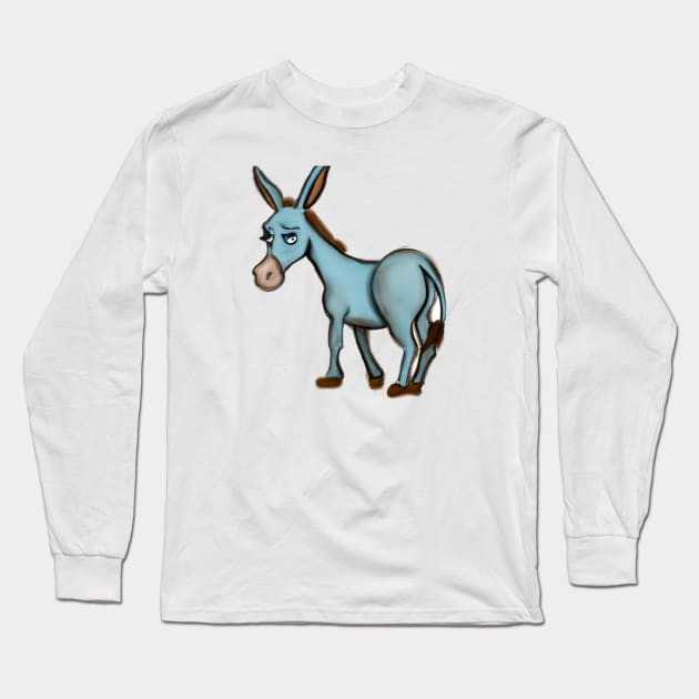 Cute Mule Drawing Long Sleeve T-Shirt by Play Zoo